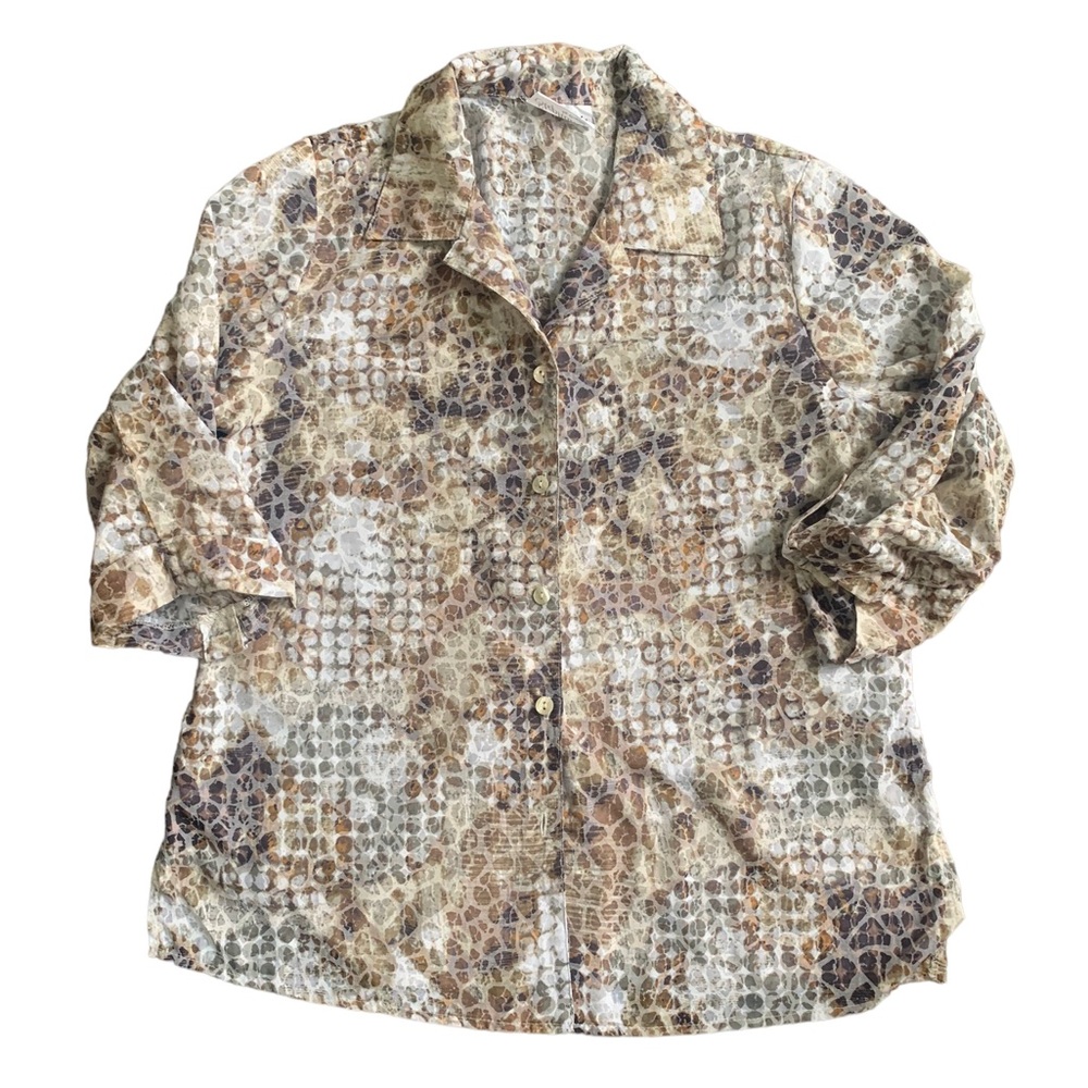 Stephanie by Crystal Semi-Sheer Blouse - Picture 1 of 4